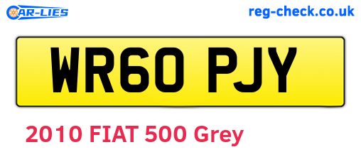WR60PJY are the vehicle registration plates.
