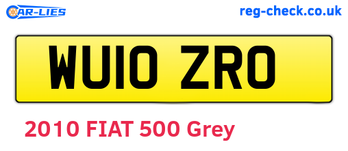 WU10ZRO are the vehicle registration plates.