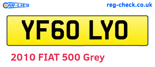 YF60LYO are the vehicle registration plates.