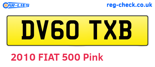 DV60TXB are the vehicle registration plates.
