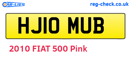 HJ10MUB are the vehicle registration plates.