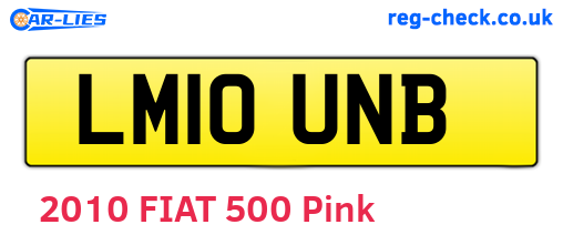 LM10UNB are the vehicle registration plates.
