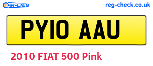 PY10AAU are the vehicle registration plates.