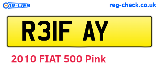 R31FAY are the vehicle registration plates.