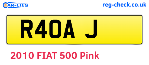 R4OAJ are the vehicle registration plates.