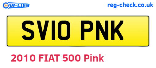 SV10PNK are the vehicle registration plates.