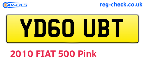 YD60UBT are the vehicle registration plates.