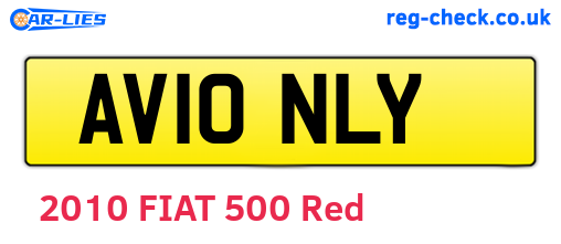 AV10NLY are the vehicle registration plates.