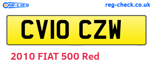 CV10CZW are the vehicle registration plates.