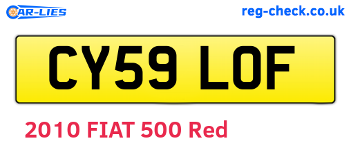 CY59LOF are the vehicle registration plates.