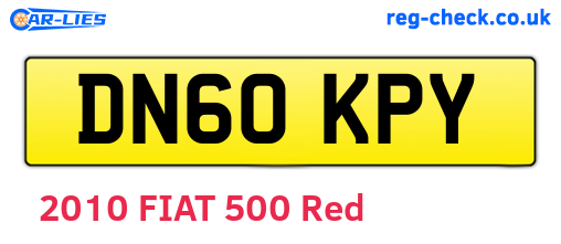 DN60KPY are the vehicle registration plates.