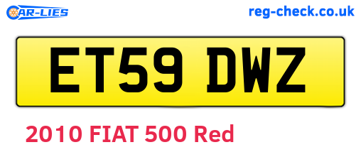 ET59DWZ are the vehicle registration plates.