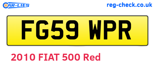 FG59WPR are the vehicle registration plates.