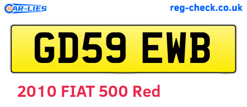 GD59EWB are the vehicle registration plates.