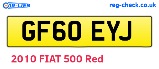GF60EYJ are the vehicle registration plates.