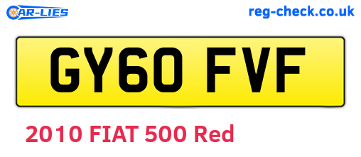 GY60FVF are the vehicle registration plates.