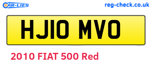 HJ10MVO are the vehicle registration plates.