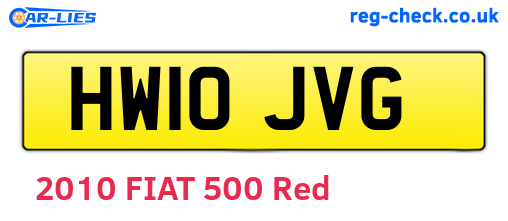 HW10JVG are the vehicle registration plates.