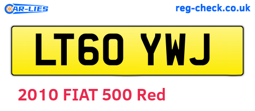LT60YWJ are the vehicle registration plates.
