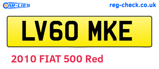 LV60MKE are the vehicle registration plates.