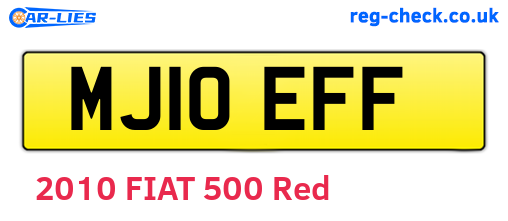MJ10EFF are the vehicle registration plates.