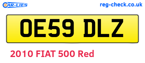 OE59DLZ are the vehicle registration plates.