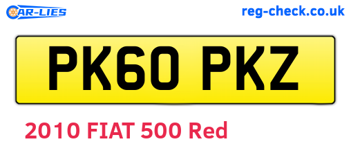 PK60PKZ are the vehicle registration plates.
