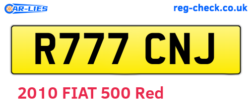 R777CNJ are the vehicle registration plates.