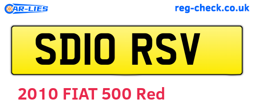 SD10RSV are the vehicle registration plates.