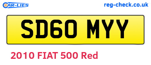 SD60MYY are the vehicle registration plates.
