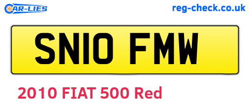 SN10FMW are the vehicle registration plates.