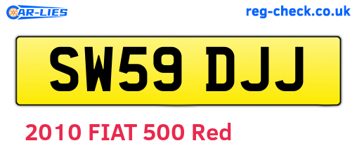 SW59DJJ are the vehicle registration plates.