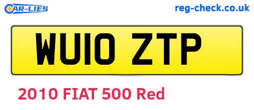 WU10ZTP are the vehicle registration plates.