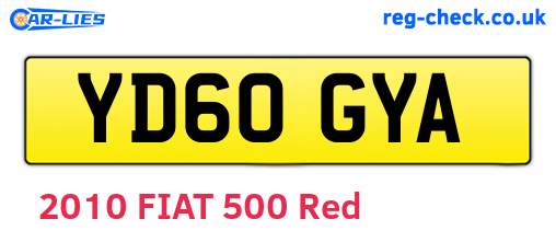 YD60GYA are the vehicle registration plates.