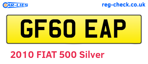 GF60EAP are the vehicle registration plates.