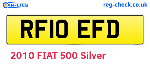 RF10EFD are the vehicle registration plates.