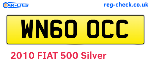 WN60OCC are the vehicle registration plates.