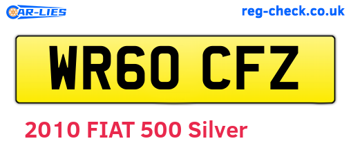WR60CFZ are the vehicle registration plates.