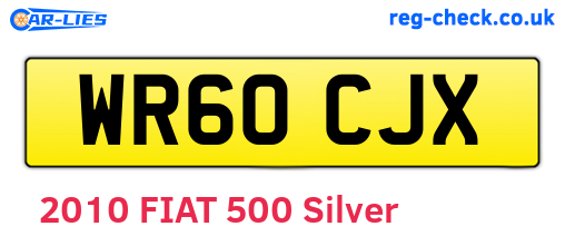 WR60CJX are the vehicle registration plates.