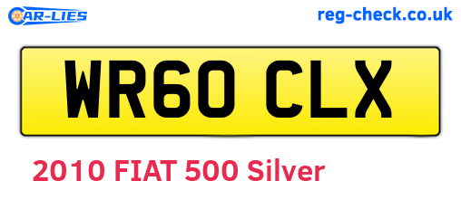 WR60CLX are the vehicle registration plates.