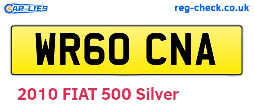 WR60CNA are the vehicle registration plates.