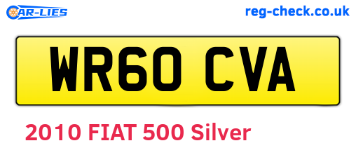 WR60CVA are the vehicle registration plates.
