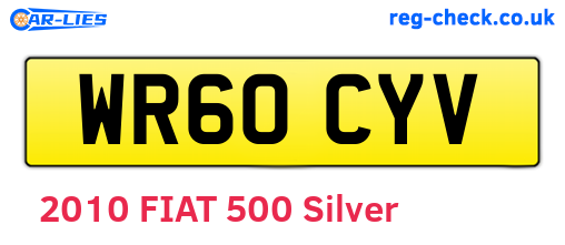 WR60CYV are the vehicle registration plates.