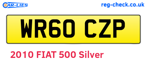 WR60CZP are the vehicle registration plates.