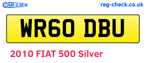 WR60DBU are the vehicle registration plates.