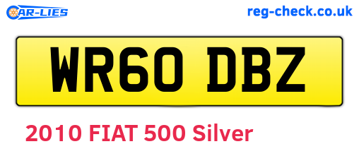 WR60DBZ are the vehicle registration plates.
