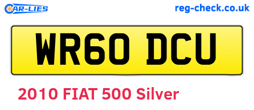 WR60DCU are the vehicle registration plates.