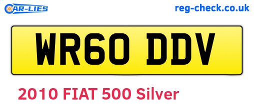 WR60DDV are the vehicle registration plates.