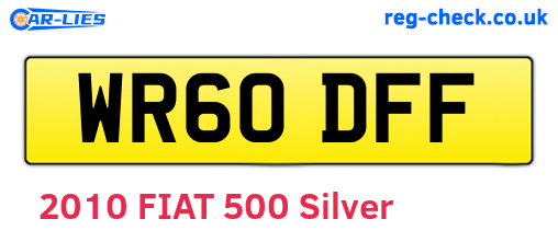 WR60DFF are the vehicle registration plates.
