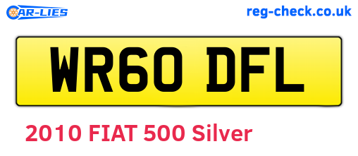 WR60DFL are the vehicle registration plates.